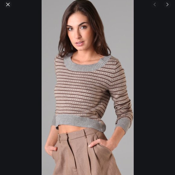 Ami Dans La Rue Cashmere Plaid Cropped Sweater - Picture 1 of 6